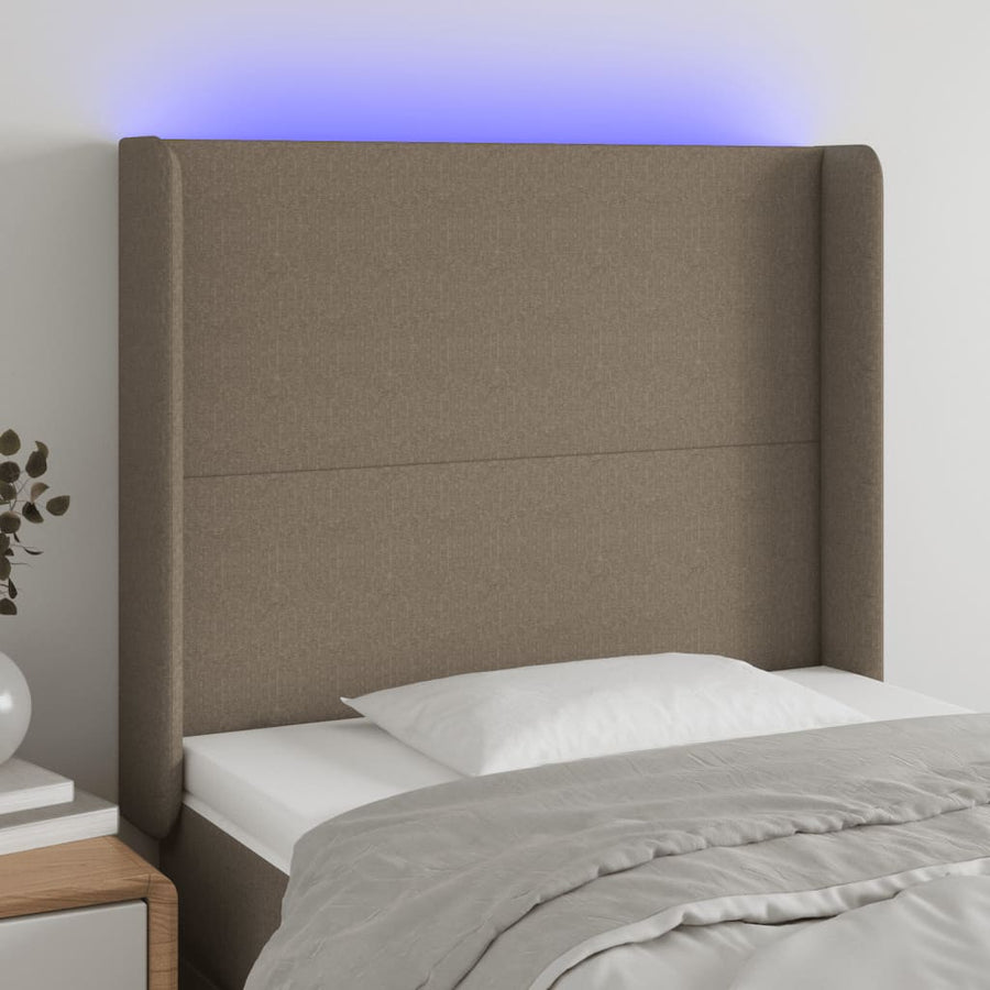 Hoofdbord Led 183X16X78/88 Cm Stof Taupe