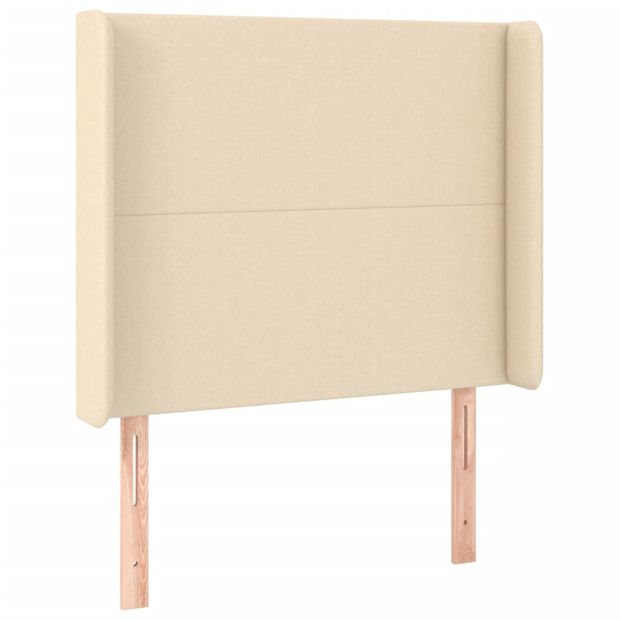 Hoofdbord Led Stof Kleurig 103 x 16 x 118/128 cm Crème
