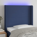 Hoofdbord LED 103x16x118/128 cm stof blauw