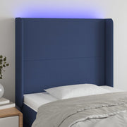Hoofdbord 103x16x118/128 cm stof blauw met LED