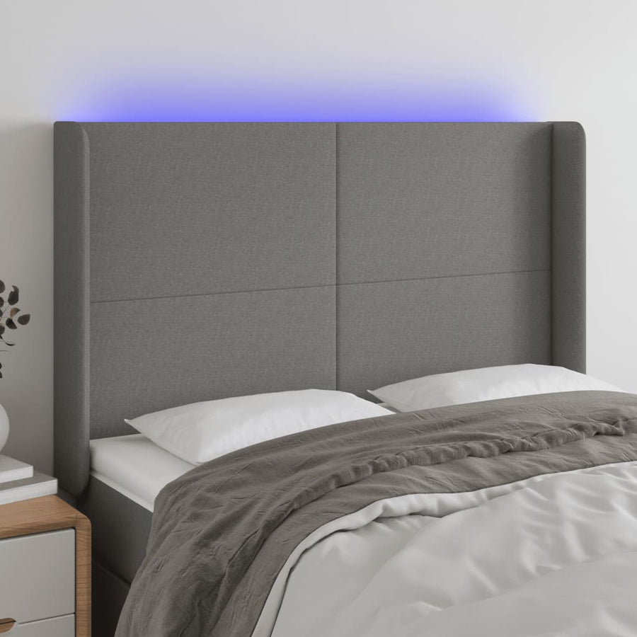 Hoofdbord Led 183X16X78/88 Cm Stof Taupe