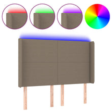 Hoofdbord LED 147x16x118/128 cm stof taupe 147 x 16 x 118/128 cm Taupe