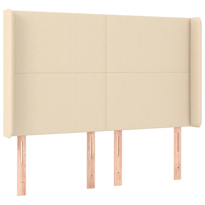 Hoofdbord LED 147x16x118/128 cm stof crèmekleurig 147 x 16 x 118/128 cm Crème