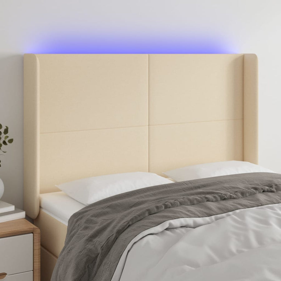 Hoofdbord Led 183X16X78/88 Cm Stof Taupe