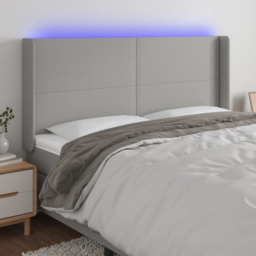Hoofdbord Led 183X16X78/88 Cm Stof Taupe