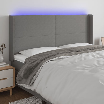 Hoofdbord Led 183X16X78/88 Cm Stof Taupe