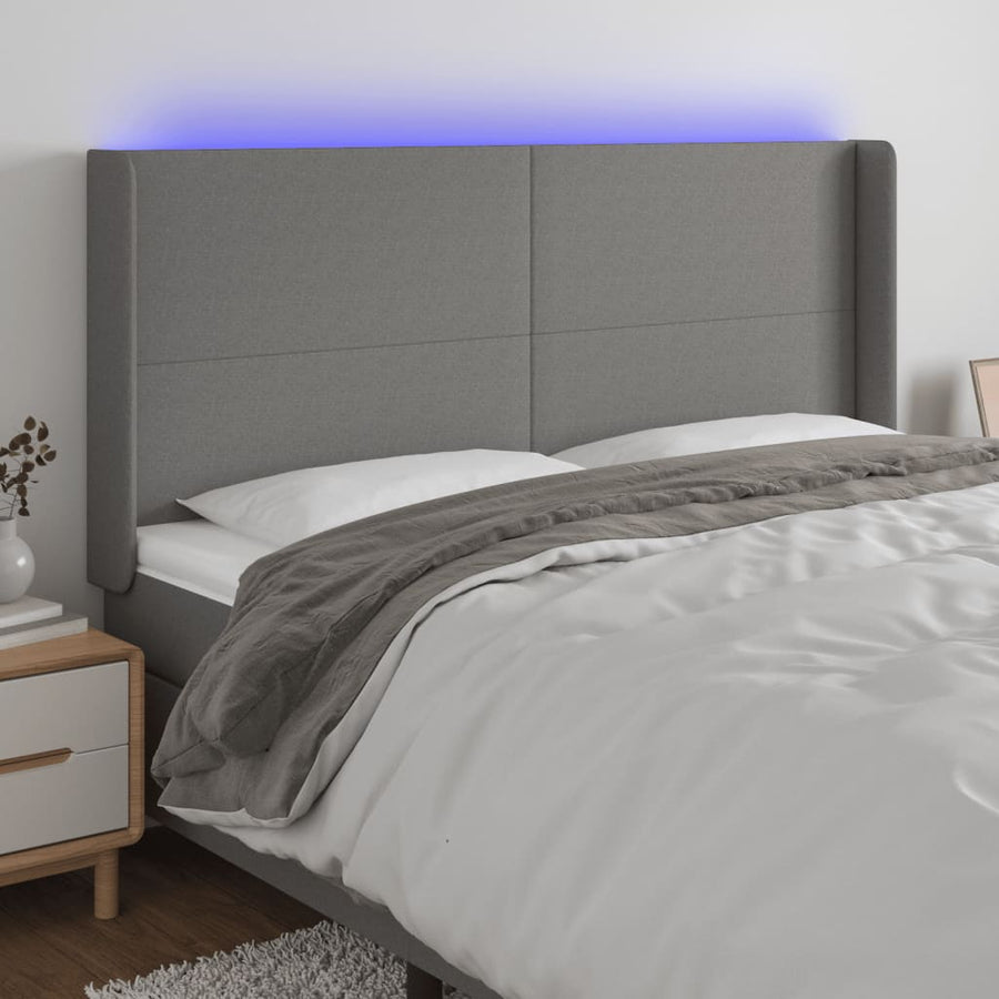 Hoofdbord Led 183X16X78/88 Cm Stof Taupe