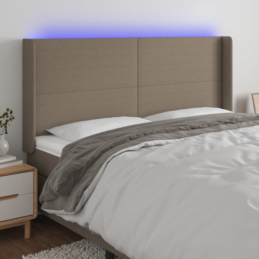 Hoofdbord Led 183X16X78/88 Cm Stof Taupe