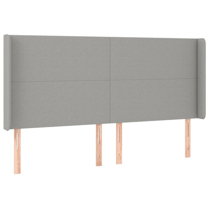 Hoofdbord LED 183x16x118/128 cm stof lichtgrijs 183 x 16 x 118/128 cm Lichtgrijs