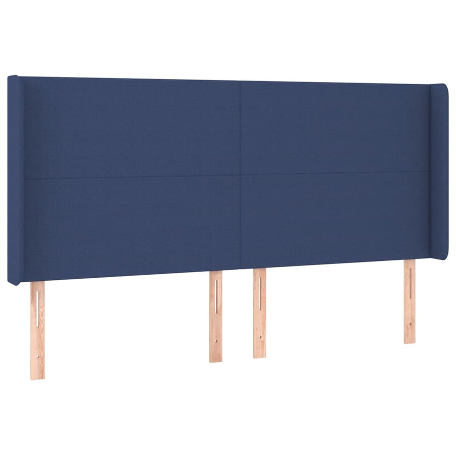 Hoofdbord Led Stof 183 x 16 x 118/128 cm Blauw