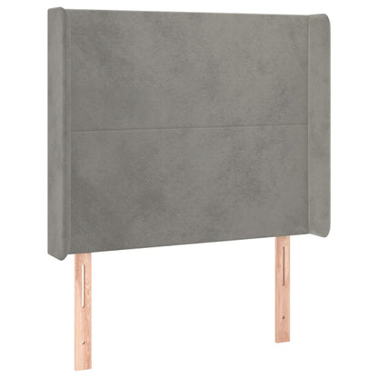 Hoofdbord Led 83X16X118/128 Cm Fluweel Lichtgrijs