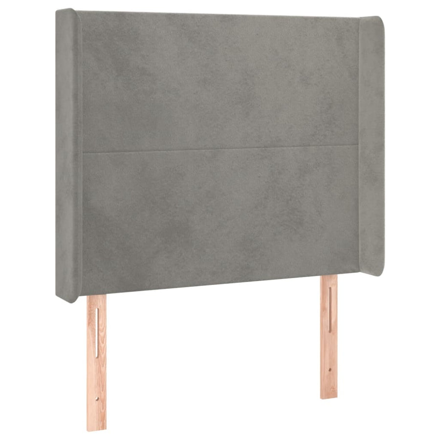 Hoofdbord Led 83X16X118/128 Cm Fluweel Lichtgrijs