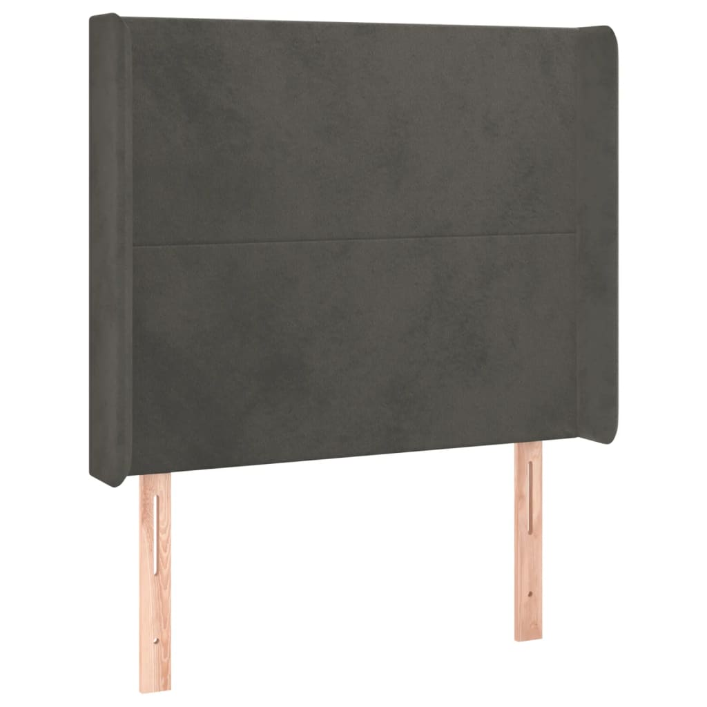 Hoofdbord Led 83X16X118/128 Cm Fluweel Donkergrijs