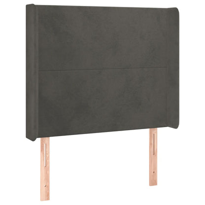 Hoofdbord Led 83X16X118/128 Cm Fluweel Donkergrijs