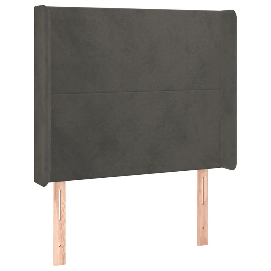Hoofdbord Led 83X16X118/128 Cm Fluweel Donkergrijs