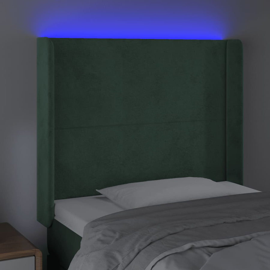Hoofdbord Led Fluweel 93 x 16 x 118/128 cm