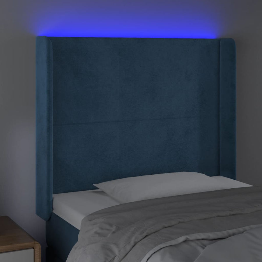 Hoofdbord Led Fluweel 93 x 16 x 118/128 cm