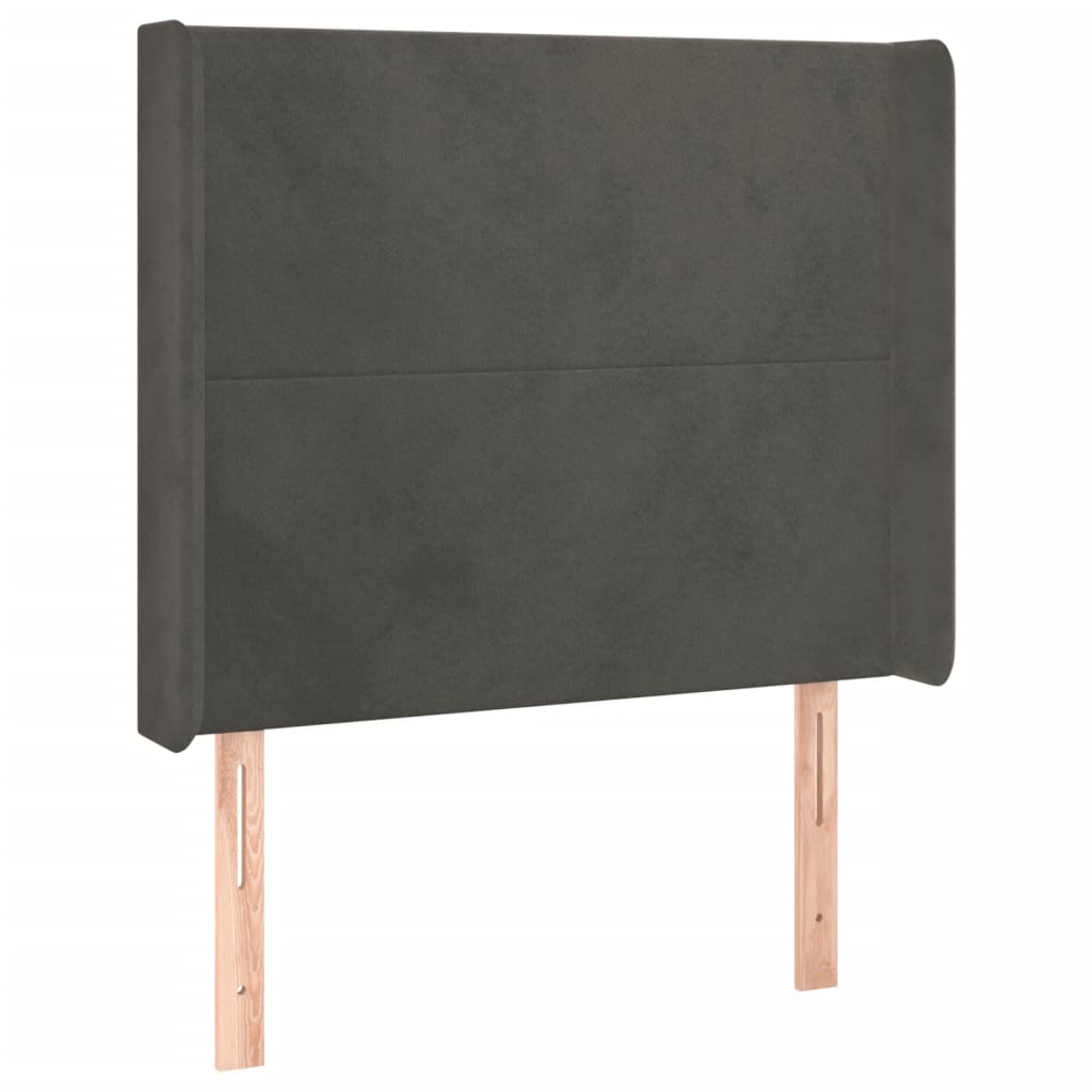 Hoofdbord Led 103X16X118/128 Cm Fluweel Donkergrijs
