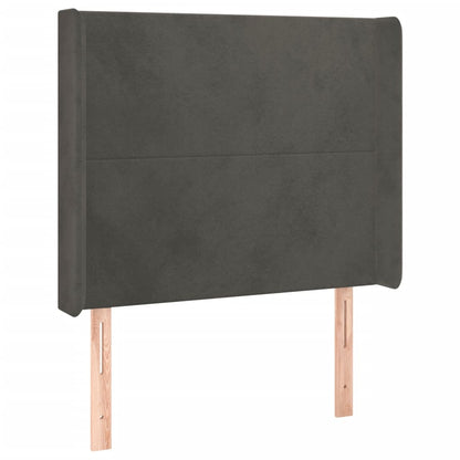 Hoofdbord Led 103X16X118/128 Cm Fluweel Donkergrijs