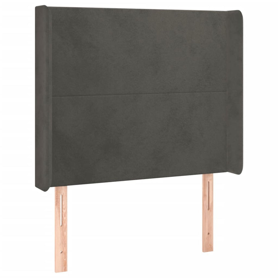 Hoofdbord Led 103X16X118/128 Cm Fluweel Donkergrijs