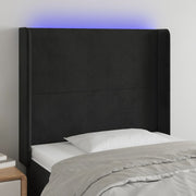 Headboard LED 103x16x118/128 cm velvet black