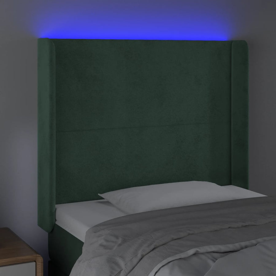 Hoofdbord Led Fluweel 103 x 16 x 118/128 cm