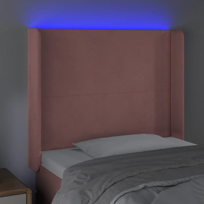 Hoofdbord Led 103X16X118/128 Cm Fluweel Roze