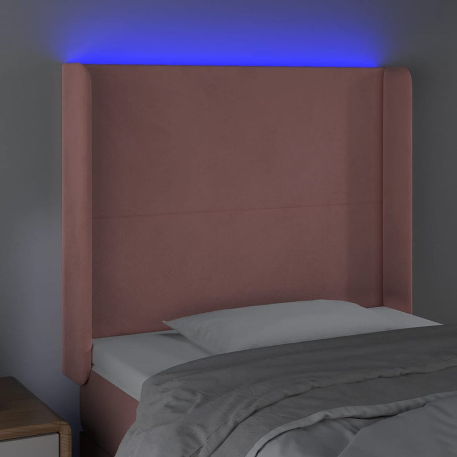 Hoofdbord Led 103X16X118/128 Cm Fluweel Roze
