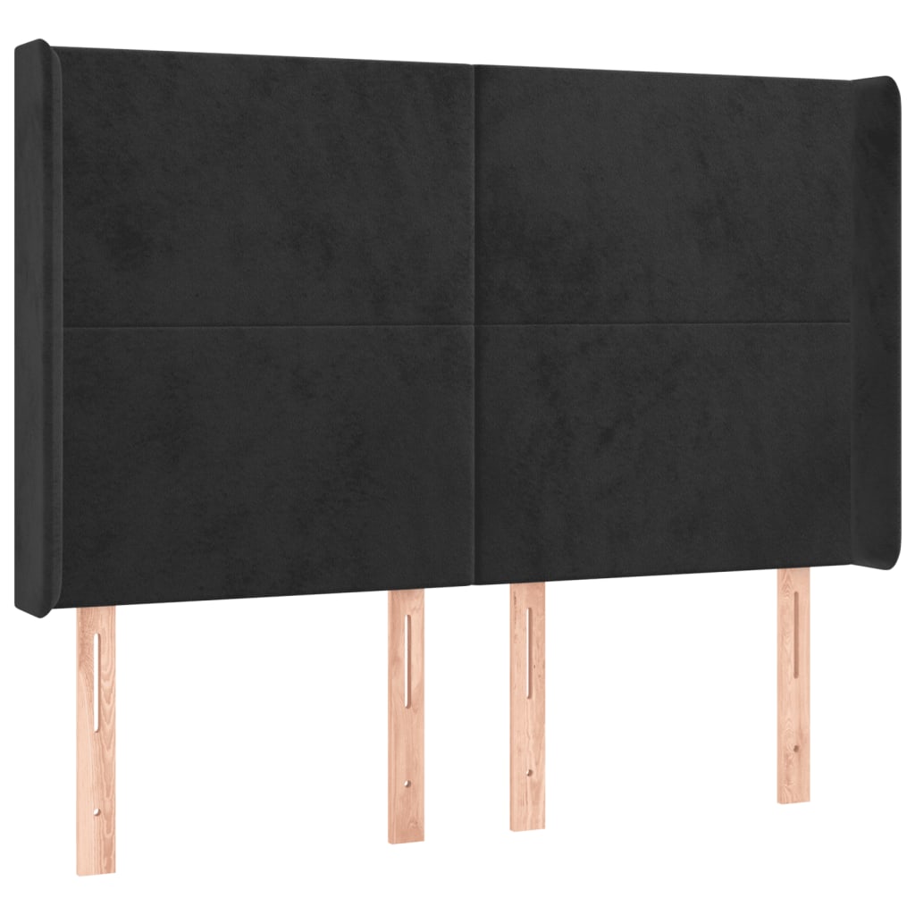 Hoofdbord Led 147X16X118/128 Cm Fluweel Zwart