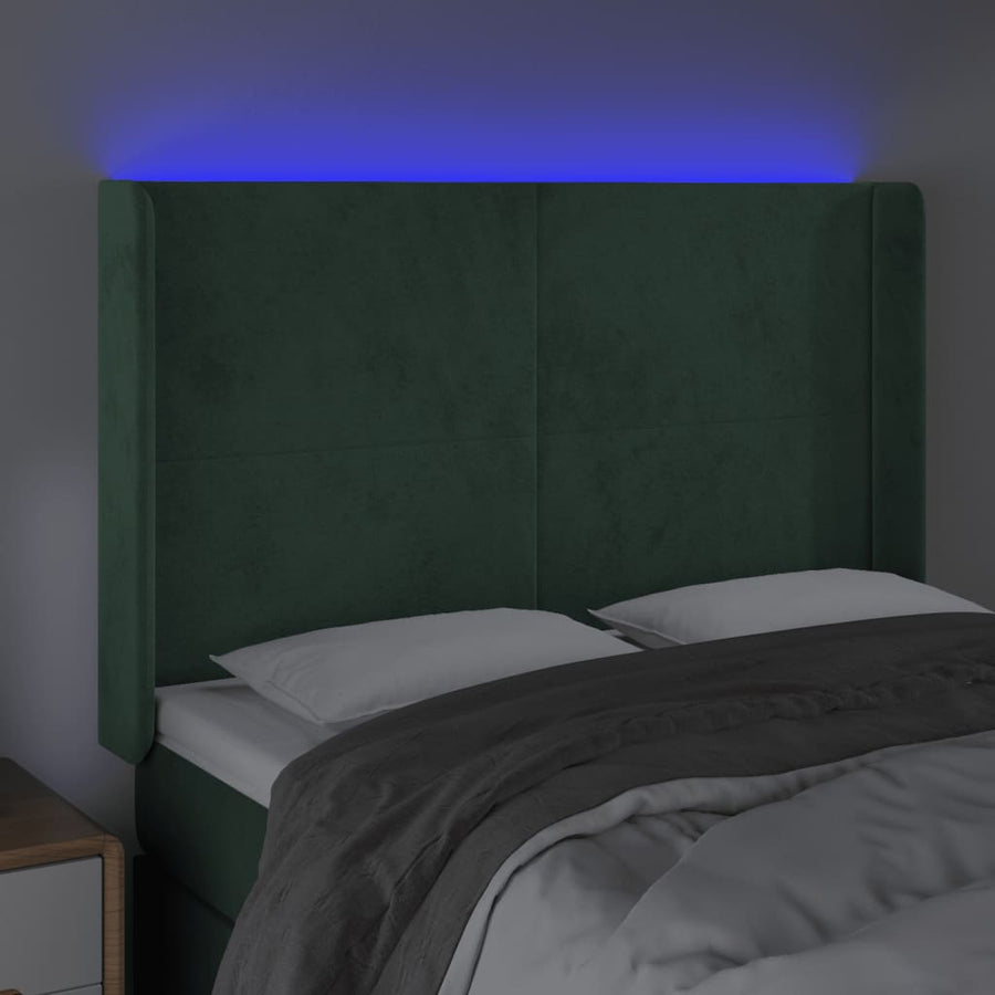 Hoofdbord Led Fluweel 147 x 16 x 118/128 cm