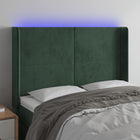 Hoofdbord fluweel groen 147x16x118/128 cm led