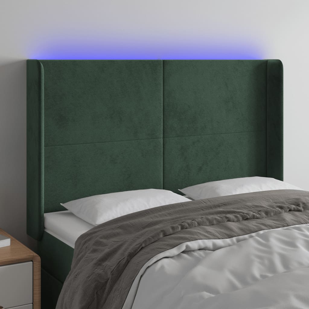 Hoofdbord Led Fluweel 147 x 16 x 118/128 cm