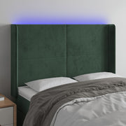 Hoofdbord fluweel groen 147x16x118/128 cm led