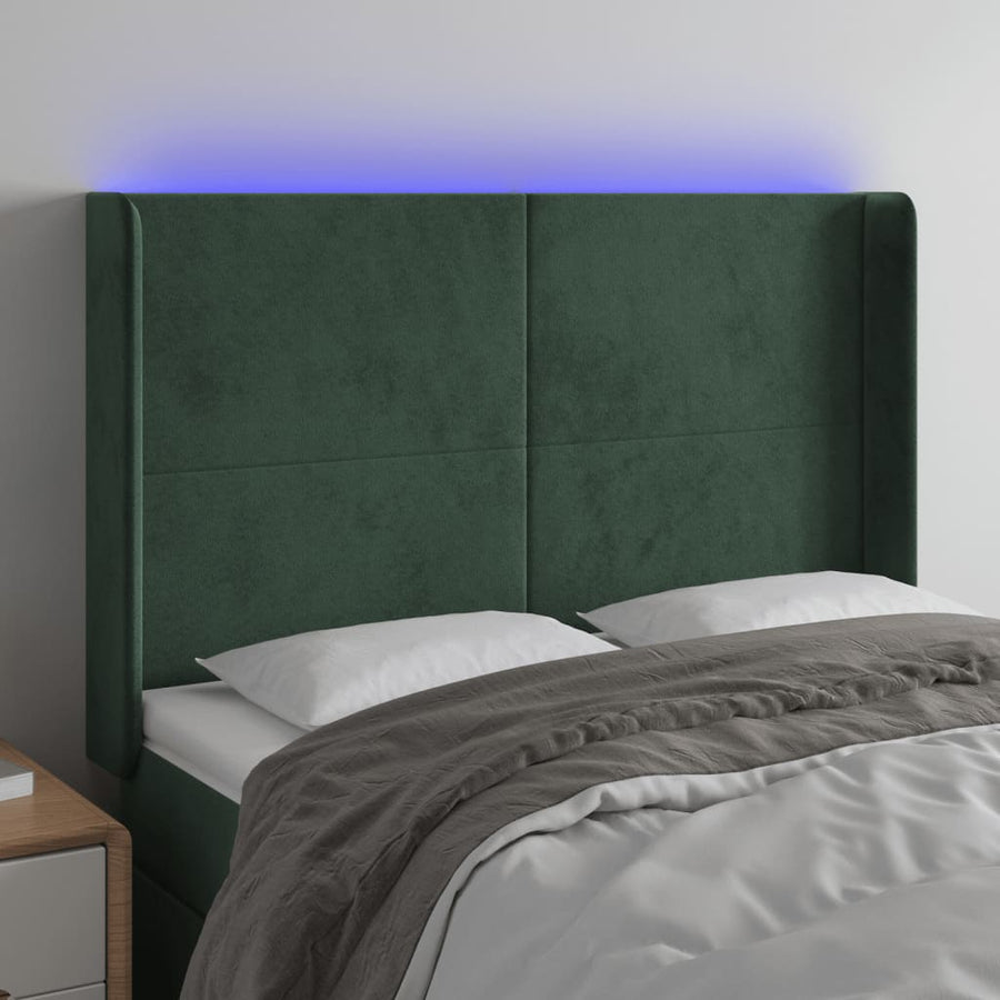 Hoofdbord Led Fluweel 147 x 16 x 118/128 cm