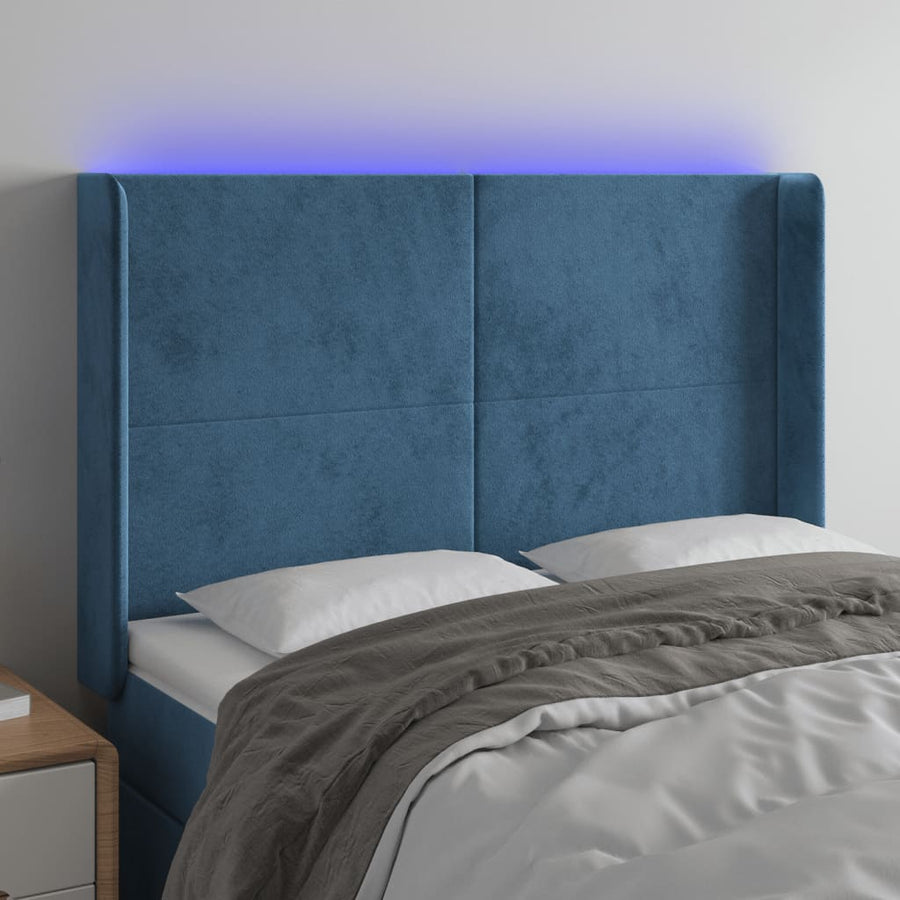 Hoofdbord Led Fluweel 147 x 16 x 118/128 cm