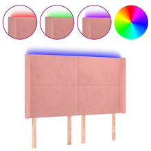 Hoofdbord Led 147X16X118/128 Cm Fluweel Roze