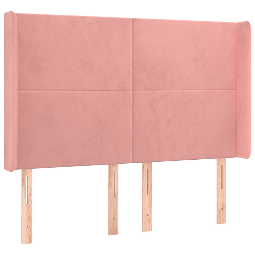 Hoofdbord Led 147X16X118/128 Cm Fluweel Roze