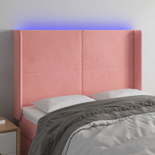 Hoofdbord Led 147X16X118/128 Cm Fluweel Roze