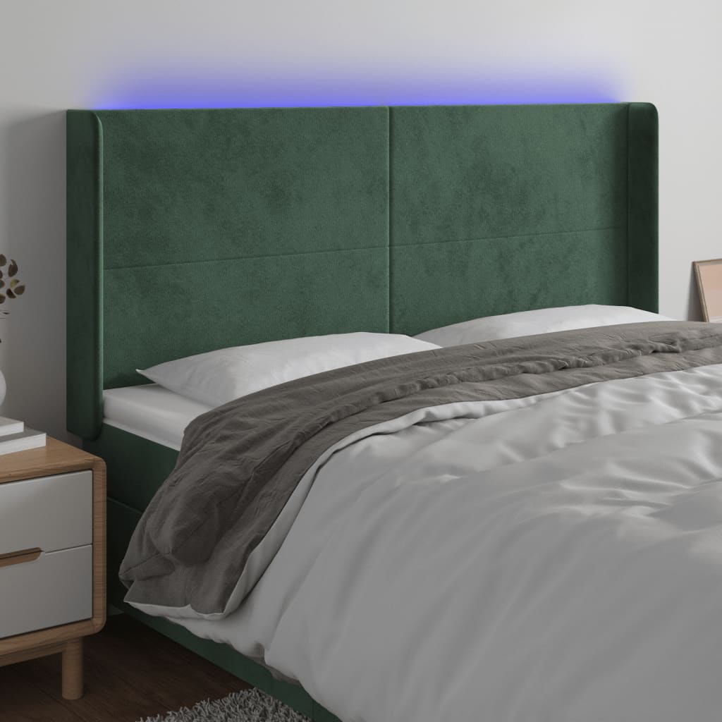 Hoofdbord Led Fluweel 163 x 16 x 118/128 cm