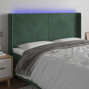 Hoofdbord fluweel groen 163x16x118/128 cm led