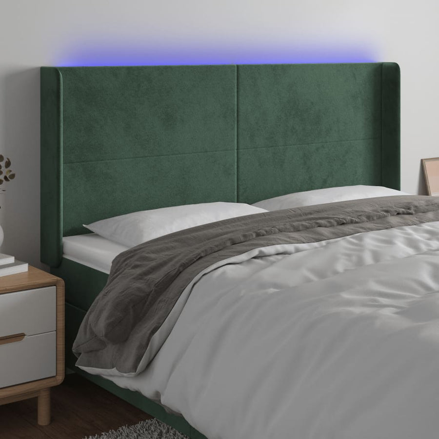 Hoofdbord Led Fluweel 163 x 16 x 118/128 cm
