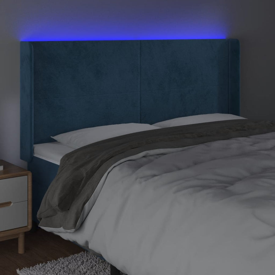 Hoofdbord Led Fluweel 163 x 16 x 118/128 cm