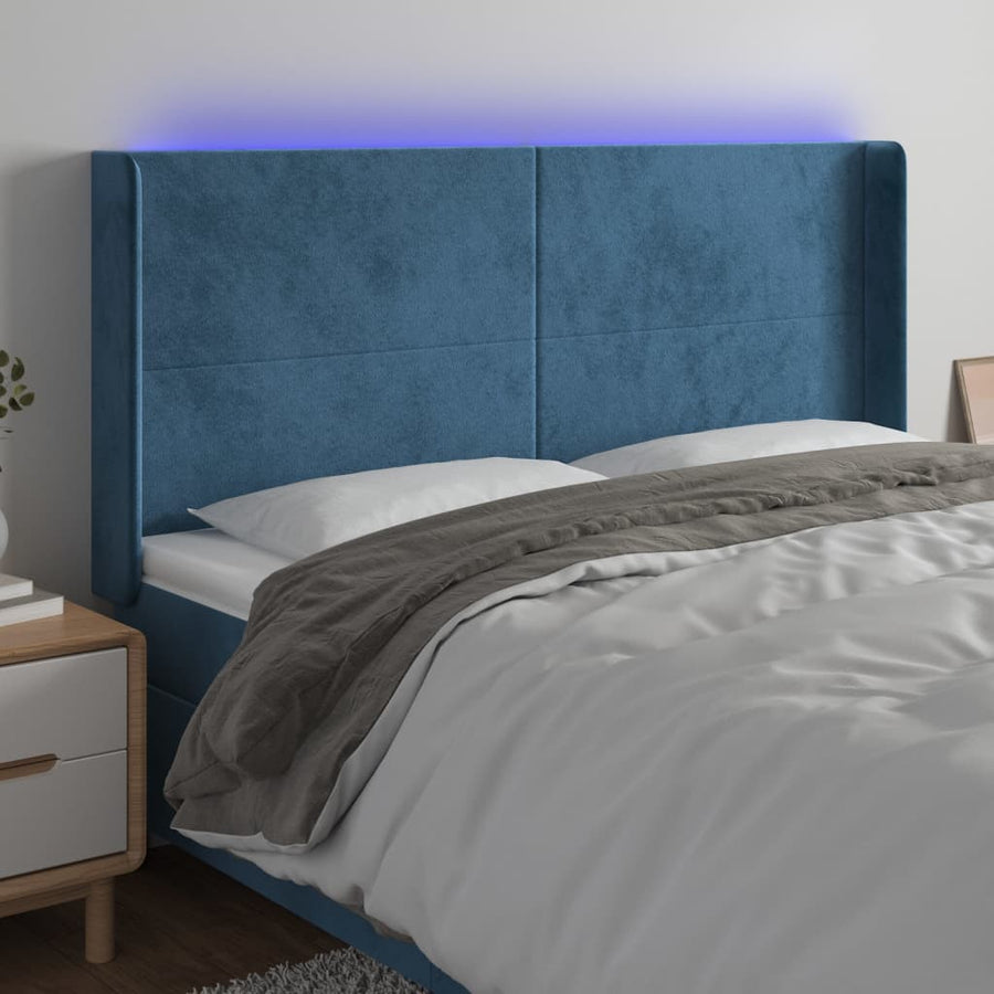 Hoofdbord Led Fluweel 163 x 16 x 118/128 cm