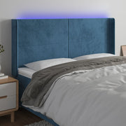 Hoofdbord 183x16x118/128 cm fluweel blauw led