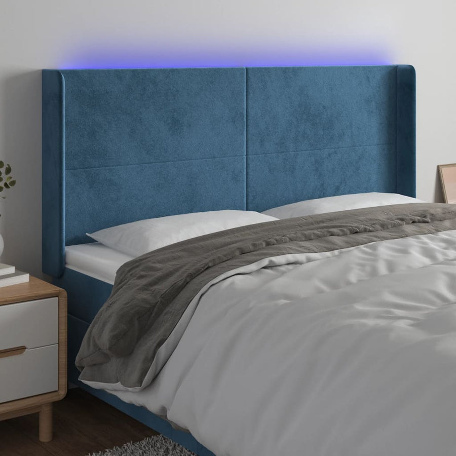 Hoofdbord Led Fluweel 183 x 16 x 118/128 cm