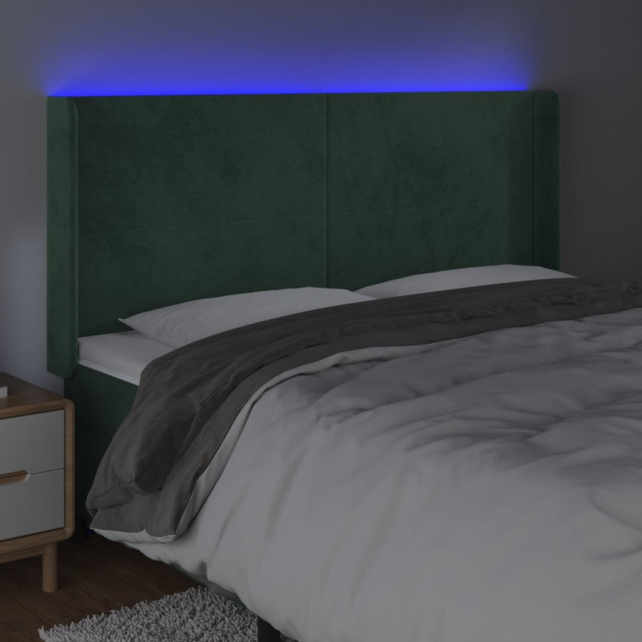 Hoofdbord Led Fluweel 203 x 16 x 118/128 cm
