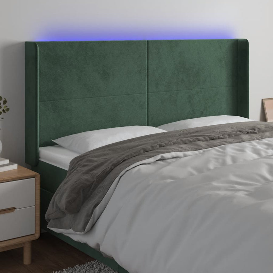 Hoofdbord Led Fluweel 203 x 16 x 118/128 cm