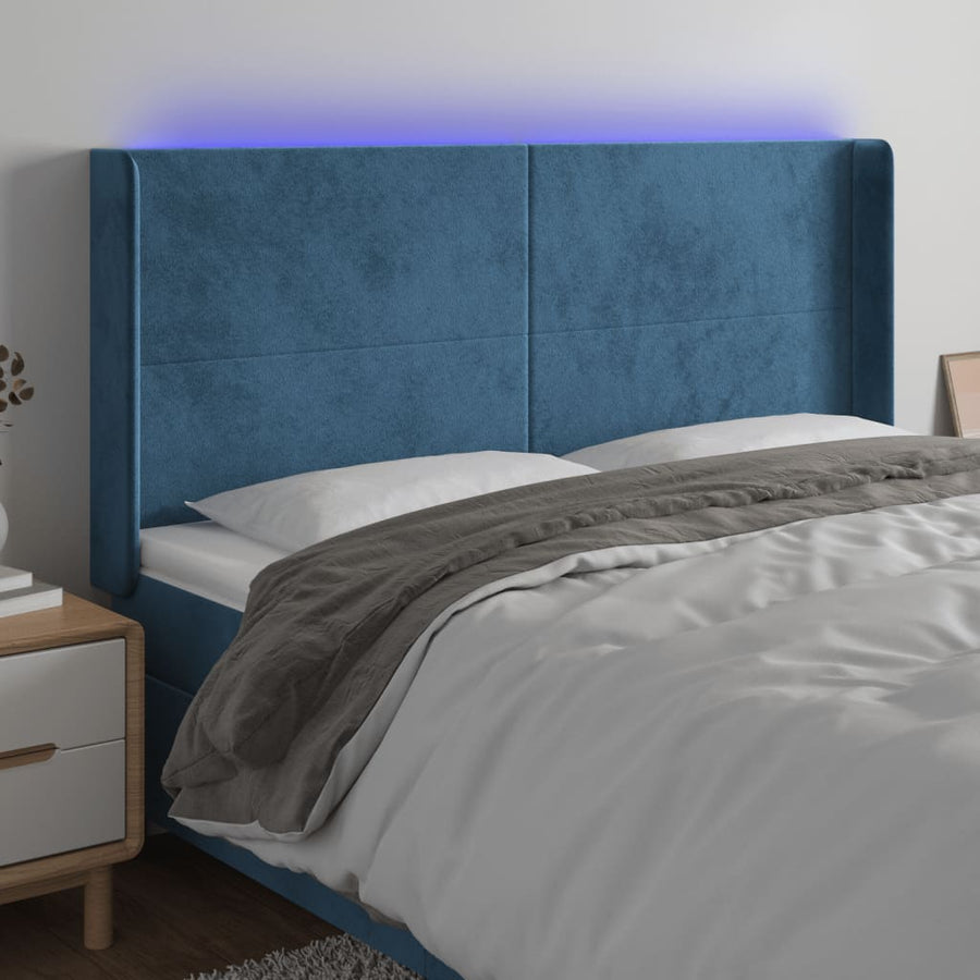 Hoofdbord Led Fluweel 203 x 16 x 118/128 cm