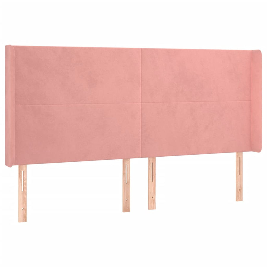 Hoofdbord Led 203X16X118/128 Cm Fluweel Roze