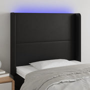 Hoofdbord 83x16x118/128 cm kunstleer zwart met LED